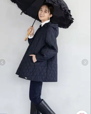 아메노치하레 비 가리움 퀼트 텐트 라인 코트