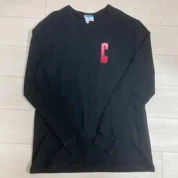 Champion 블랙 긴팔 티셔츠 L