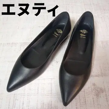 컨디션 최상 23cm 엔티 블랙 스틸레토 펌프스 미츠코시 이세탄
