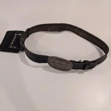 Burton 실버 버클 가죽 벨트