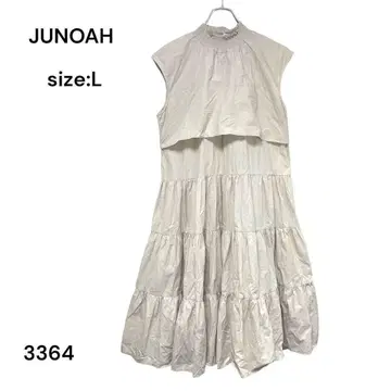 JUNOAH 롱 원피스 L 면 슬리브리스