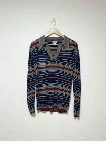 빈티지 Italy Fashion Bar 멀티 보더 스키퍼 폴로