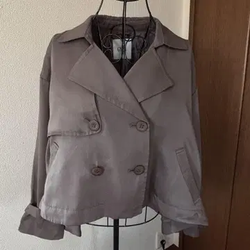 GYDA 그레이 더블 브레스트 트렌치코트