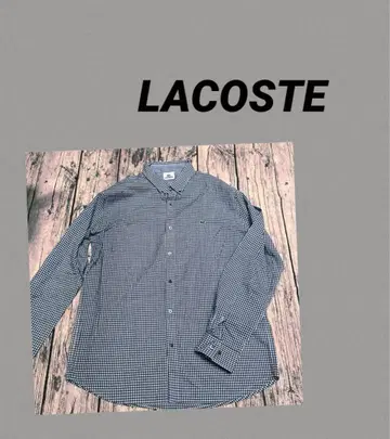 새상품급 LACOSTE 체크 무늬 긴팔 셔츠 남성용 5
