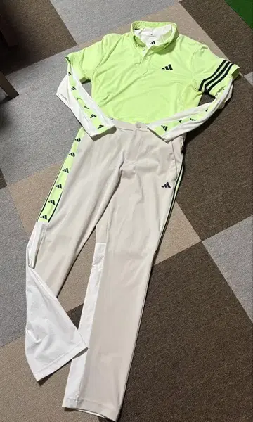 adidas 골프웨어 세트 피케 셔츠와 팬츠