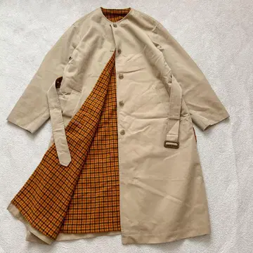 ARKLEY LONG BUTTON THROUGH 리버서블 체크 무늬