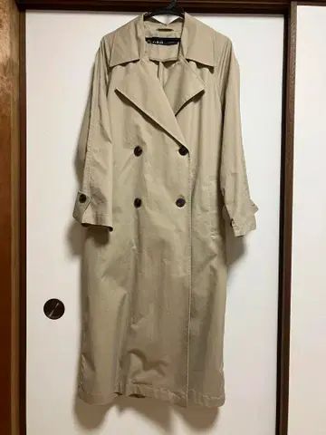 [ used ] ZARA 자라 베이지 더블 브레스트 롱 코트 트렌치