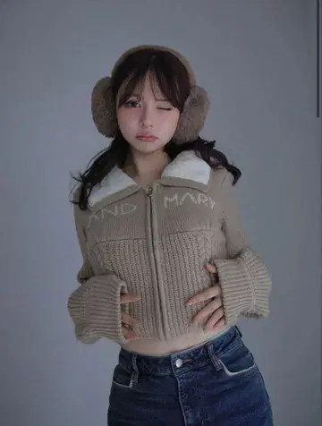 andmary Mary 로고 집업 탑