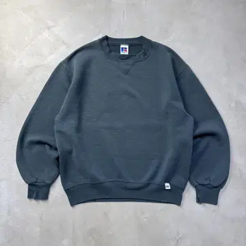 90s 러셀 블랭크 스웨트 블랙 무지 맨투맨