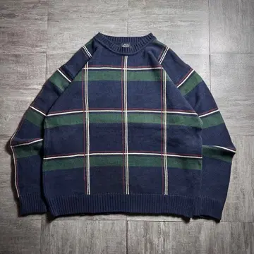 [ 90's ] DOCKERS 체크 무늬 코튼 니트 스웨터 L 사이즈