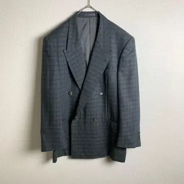 테일러드 자켓 더블 마이크로 글렌체크 캐주얼 멋스러운 구제 의류