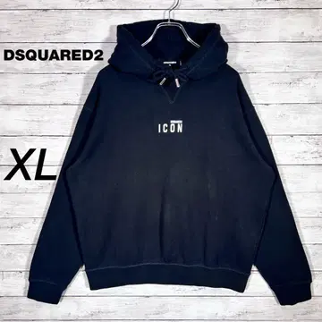 [레어 사이즈] 디스퀘어드 후드티 ICON 인기 블랙 [XL]