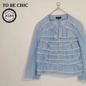[ 새상품급 ] TOBECHIC 투 비 시크 데님 자켓 프린지 가공 L