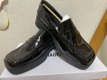 블랙 로퍼 광택 합성 피혁 CIAOPANIC