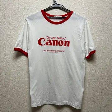 빈티지 Canon 로고 T셔츠 화이트/레드
