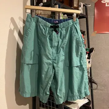 절품 THE NORTH FACE 민트 그린 팬츠 퍼플 라벨