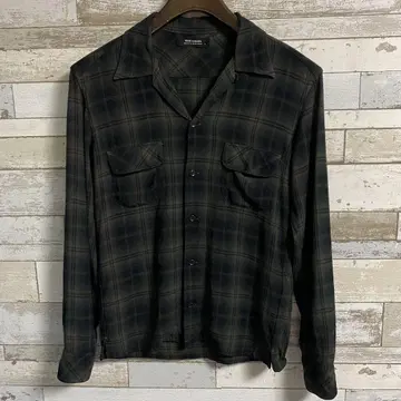 RUDE GALLERY 옴브레 체크 오픈 카라 셔츠 size2