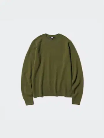 UNIQLO 유니클로 캐시미어 크루넥 스웨터 카키 m
