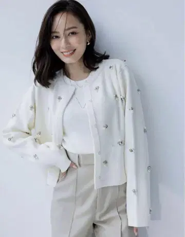 anuans 비쥬 니트 자켓 아이보리