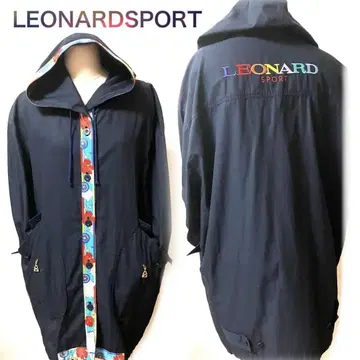 LEONARD SPORT 후드 부착 자켓 네이비