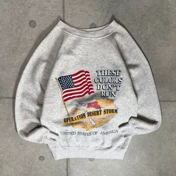 빈티지 맨투맨 90s USA제 걸프전 작전 기념 미군 사막의 폭풍 작전