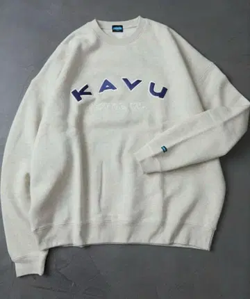 KAVU 칼리지 로고 맨투맨 그레이 프리커즈 카부 아웃도어 별주