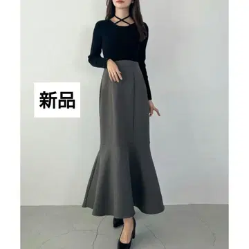 [택 포함 새상품] 도킹 리본 초커 머메이드 원피스 JUNOAH