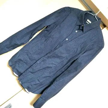 바구타 Bagutta 네이비 올 패턴 긴팔 셔츠 M 사이즈