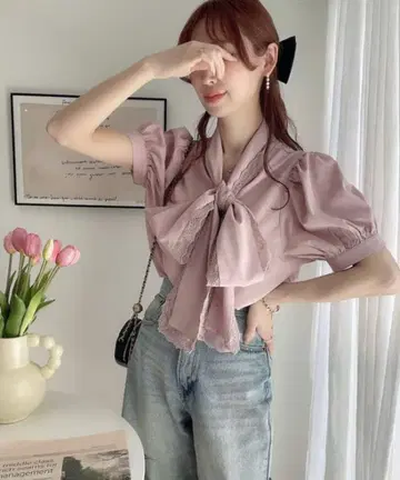 [ 미개봉 새상품 ] tocco closet 보타이 리본 블라우스