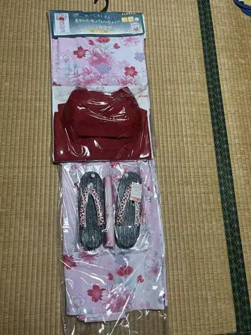 꽃무늬 유카타 오비 조리 세트