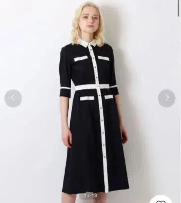 LOVELESS 네이비 셔츠 원피스 34