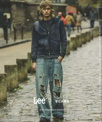 Lee x BEAMS 24SS 별주 크러쉬 데님 34