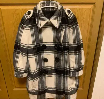 MOUSSY 마우지 체크 무늬 코쿤 코트