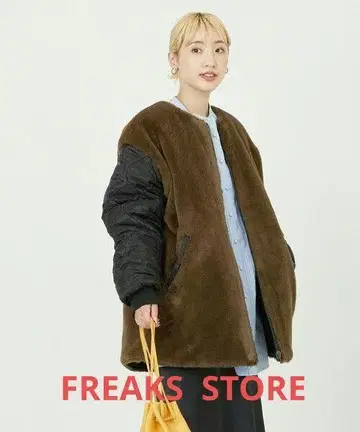 퍼 절개 퀼팅 리버서블 2way 아우터