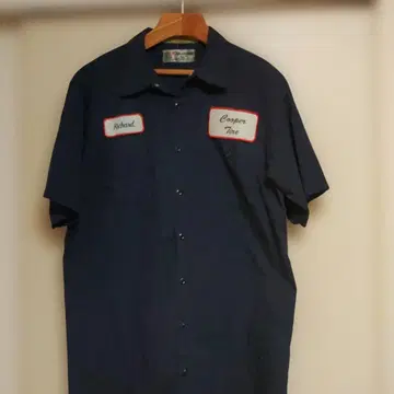 00s ARAMARK Cooper Tire 워크 셔츠 네이비 L