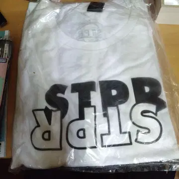 STRTR INC. STOP 프린트 티셔츠 화이트