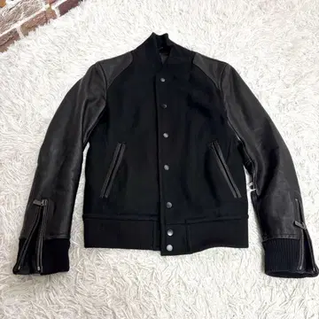 새상품급 JACK ROSE 잭 로즈 바시티 자켓 소매 가죽 자수 레더 L