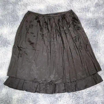 COMME CA ISM [ L ] 플레어 미디 스커트 블랙 빅 사이즈