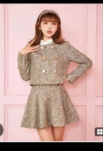 다리치 트위드 셋업 자켓 스커트
