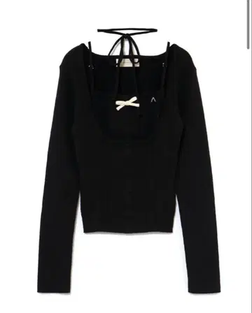 당일 발송 블랙 Sharon ribbon tops