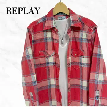 REPLAY 체크 셔츠 긴팔 셔츠 캐주얼 셔츠