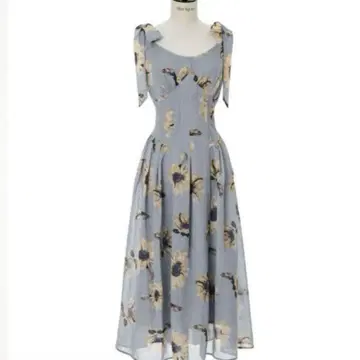 herlipto Sunflower-printed Midi Dress