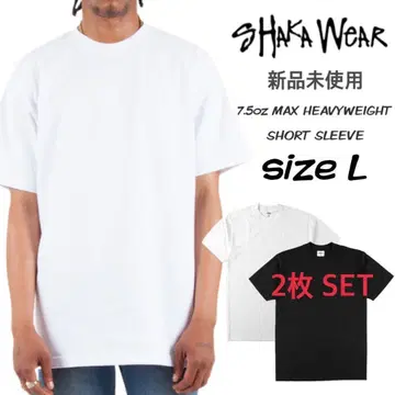 새상품 샤카 의류 7.5 맥스 헤비 웨이트 무지 T셔츠 화이트 블랙 L