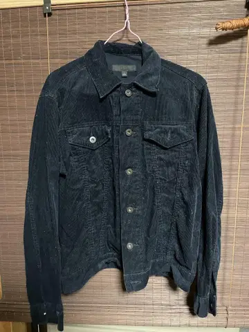 블랙 데님 자켓 버튼 프론트