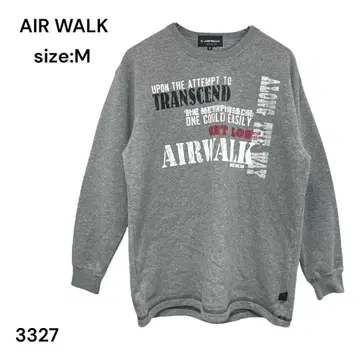 AIR WALK 셔츠 상의 긴팔 그레이 나이트 웨어 프린트