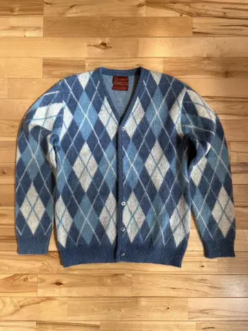 70's Sears King's Road 모헤어 가디건 아가일