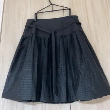 블랙 플레어 스커트 42 사이즈
