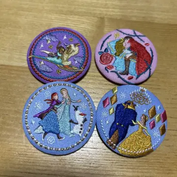 디즈니 자수 캔뱃지 4개 세트