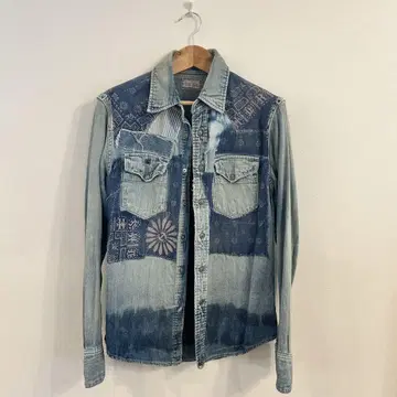 Blue Blue 패치워크 데님 셔츠