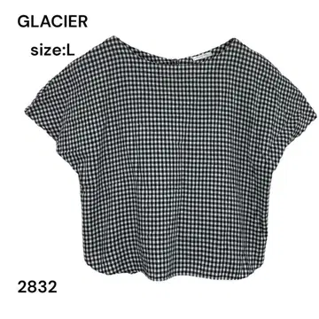 GLACIER 그라시아 체크 셔츠 상의 L 화이트 블랙